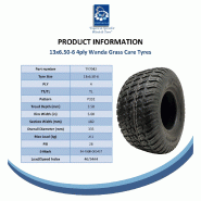 Pneu et chambre à air pour tondeuse à gazon 13x6,50-6 P332 Multi Turf 4 plis homologué pour la route (lot de 2)_5