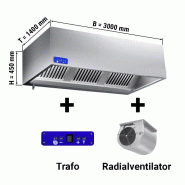 Hottes caisson inox avec moteur, variateur, filtre et éclairage - Profondeur 1400 mm -_5
