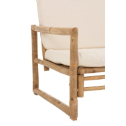 Fauteuil 2 personnes LOVA en bambou naturel avec coussins rembourrés - 150x80x71 cm_5