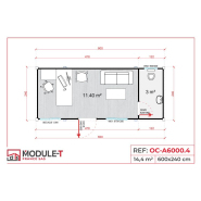 Bureau modulaire neuf livré prémonté en France et en Europe