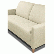 Canapé convertible OGGETTO - Matelas 16 cm - Système express - Sommier à lattes 120 cm - Renatonisi - Polyuréthane écru_5