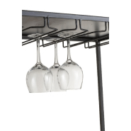 Armoire bouteilles et verres 2 portes FAKY - métal noir et bois naturel - design industriel - L60 x H180 x P42,5 cm_5