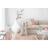 Banc rectangulaire BYZO - Bois blanc délavé - Style bohème - 120 cm x 45 cm x 25 cm_5