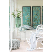 Chaise à bascule BYZA en rotin blanc - Design naturel et confortable - Dimensions L98 x H94 x P56 cm_5