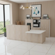 Bureau d'accueil mixte avec PMR Delta Plus - Mobel Linea - 242, Droite, Acacia clair_0