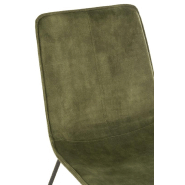 Chaise RATRI en velours vert olive - Piétement en métal noir - Style industriel - Dimensions L64 x H89 x P47 cm_5