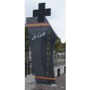 Croix de pharmacie simple ou double face à diodes sur mesure - OUEST ENSEIGNES_5