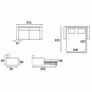 Canapé convertible 3-4 places EXCELLENCE - 160 cm - Matelas memory 18 cm inclus - Polyuréthane taupe - Sommier Renatonisi_5
