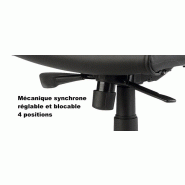 Fauteuil Président cuir avec renfort lombaire RIXON - cuir noir_5