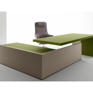 Bureau de direction intemporel et élégant - BOLD58 avec plateau épais et support en verre_5