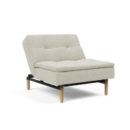 Fauteuil design Dublexo Stem convertible - Lit 90x115 cm - Pieds obus en chêne naturel - Tissu Mixed Dance Natural_5