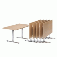 Table de réunion modulable CONFIG - fabricant MACE - plateaux ébénisterie et piétement métal avec roulettes_5