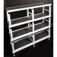 Rayonnage alimentaire sur roues avec clayettes amovibles