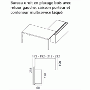 Bureau d'angle avec crédence laquée X9- Officity - 172, Droite, Orme gris_5