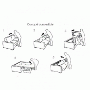 Canapé convertible OGGETTO - Matelas 16 cm - Système express - Sommier à lattes 160 cm - Microfibre Bordeaux - RENATONISI_5