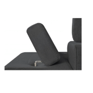 Canapé d'angle méridienne droite RINO convertible avec coffre - tissu gris graphite - pieds laqués noir - 3 têtières réglables_5