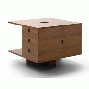 Bureau Exécutif design italien et meuble de service 2 caissons 3 tiroirs - 2 modules ouverts So Terra_5