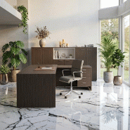 Bureau d'angle T45 avec caisson - Quadrifoglio. - 220, Droite, Eucalyptus_5