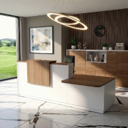 Comptoir d'accueil bi-colore avec PMR Delta et réhausse - Droite, Blanc, Non, 262, Acacia foncé_5