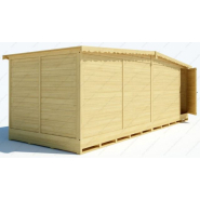 Chalet de Noël pliable en bois massif Gardy Shelter - 660x237 cm - 15,51m² - Réf 3788 - Epicéa massif, parois 20mm_6