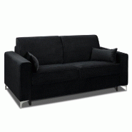 Canapé convertible express Jackson - Matelas Comfort Bultex® 120 cm - Sommier à lattes - Cuir vachette noir_5