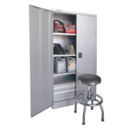 Armoire d'atelier Uniworks - 3 tablettes, 2 tiroirs, 900x450x1800 mm - EMH904518_5