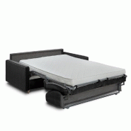 Canapé convertible express MINNEAPOLIS - Matelas 140cm comfort BULTEX® 12cm - Sommier lattes bois RENATONISI - Velours gris foncé_5