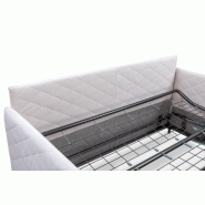 Canapé convertible express UTOPIA - 140 cm - Matelas Memory 20 cm - Velours blanc nacré - Finition matelassée_5