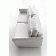 Canapé convertible express chocolat 160x190 cm - dossier souple en tissu beige - matelas 13 cm_5