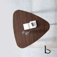 Table de réunion triangulaire Pigreco Up- Martex - Chromé, Noyer_5