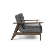 Innovation Living - Fauteuil design Dublexo Frej Twist Charcoal convertible lit 90x115 cm - Piétement chêne fumé_5