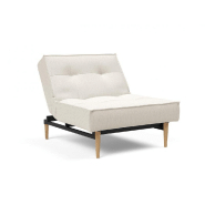 Innovation Living - Fauteuil Splitback Styletto convertible lit 90x115 cm - Pieds chêne naturel - Tissu bouclé Off White_5