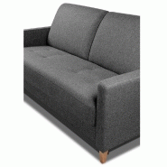 Canapé convertible OGGETTO - Matelas 16 cm - Sommier à lattes RENATONISI - 140 cm - Polyuréthane - Gris graphite_5