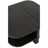Table basse RARY - bois exotique noir et rotin naturel - avec niche de rangement - 84,5 x 84,5 x 36 cm_5