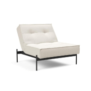 Innovation Living - Fauteuil design Splitback convertible lit 90x115 cm - Bouclé Off White - Pieds acier noir mat_5