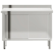 Vidaxl table de travail de cuisine avec portes coulissantes inox 376441_5