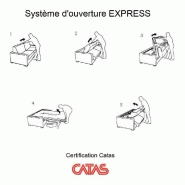 Canapé convertible express Jackson 140 cm - sommier lattes - cuir vachette noir - matelas 16 cm - ouverture rapide_5