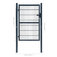 Vidaxl portillon acier 106x248 cm anthracite 142027_5
