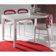 Lot de 4 chaises design DEJAVU - polycarbonate rouge et blanc, pieds laqués blancs_5