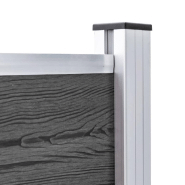 Vidaxl ensemble de panneau de clôture wpc 699x105 cm noir 3070449_5