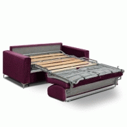 Canapé convertible express Jackson 120cm - Confort Bultex® 12cm - Sommier lattes Renatonisi - Tissu tweed fuchsia_5