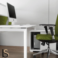 Bureau bench 2 personnes Star avec meubles de rangement - Mobel Linea. - Blanc Pastel, 160_5