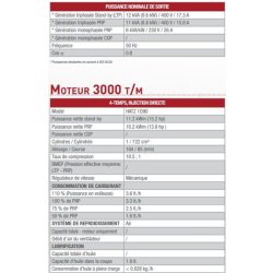 GE 12054 HZDT - Groupe électrogène diesel Hatz 1D90 - Mosa - 50 Hz - 12 kVA triphasé