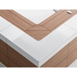 Banque d'accueil modulable et personnalisable - PROGRESS - Design élégant et matériaux haut de gamme