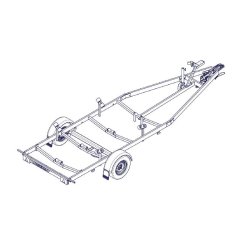 6m30-2M20 -1X 1500 kg 1500 kg - VLEMMIX - Remorque Porte-Bateau