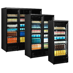 Vitrine réfrigérée noire Atom Maxi C3DBB - 3 portes  TEFCOLD