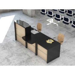 Banque d'accueil classique et fonctionnelle WELLO - Modules personnalisables et finitions modernes