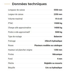 BH 140 - Benne à ridelles polyvalente - Rolland - Charge utile 14 tonnes