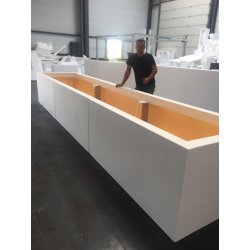 Jardinière / bac rectangle en résine, sur mesure ultra®