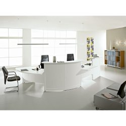 Banque d'accueil Volta TON Wengé - Référence VOL01 - Fabricant LAS - Finition Wengé avec Tablette en Verre Trempé